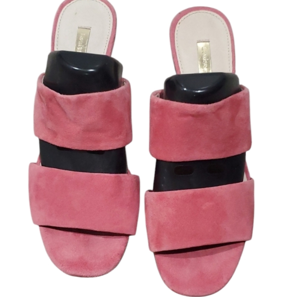 Louise et Cie Kambi Suede Slide Sandals – Block Heel, Size 7M / EU 37